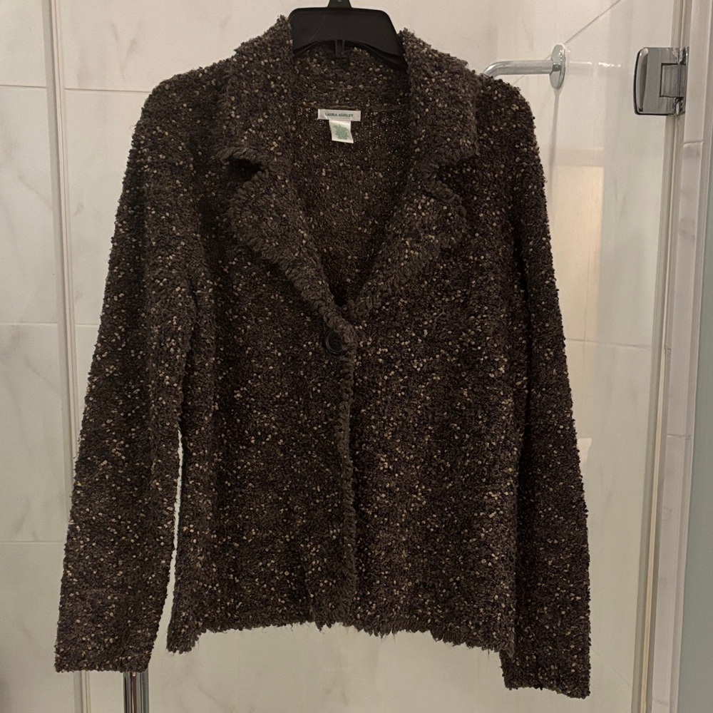 Laura Ashley Women's Brown Textured Jacket Large